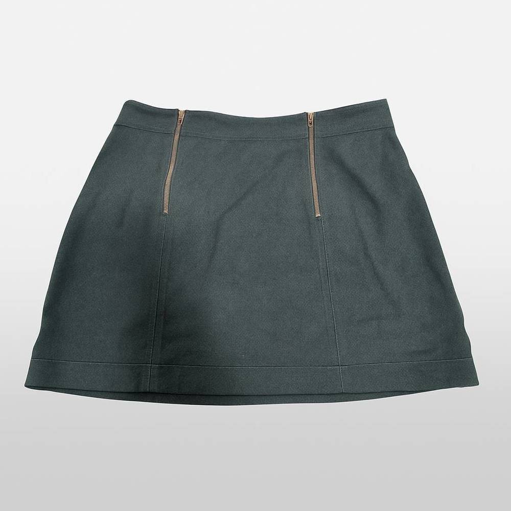 Madewell Forest Green Mini Skirt with Zipper Detail